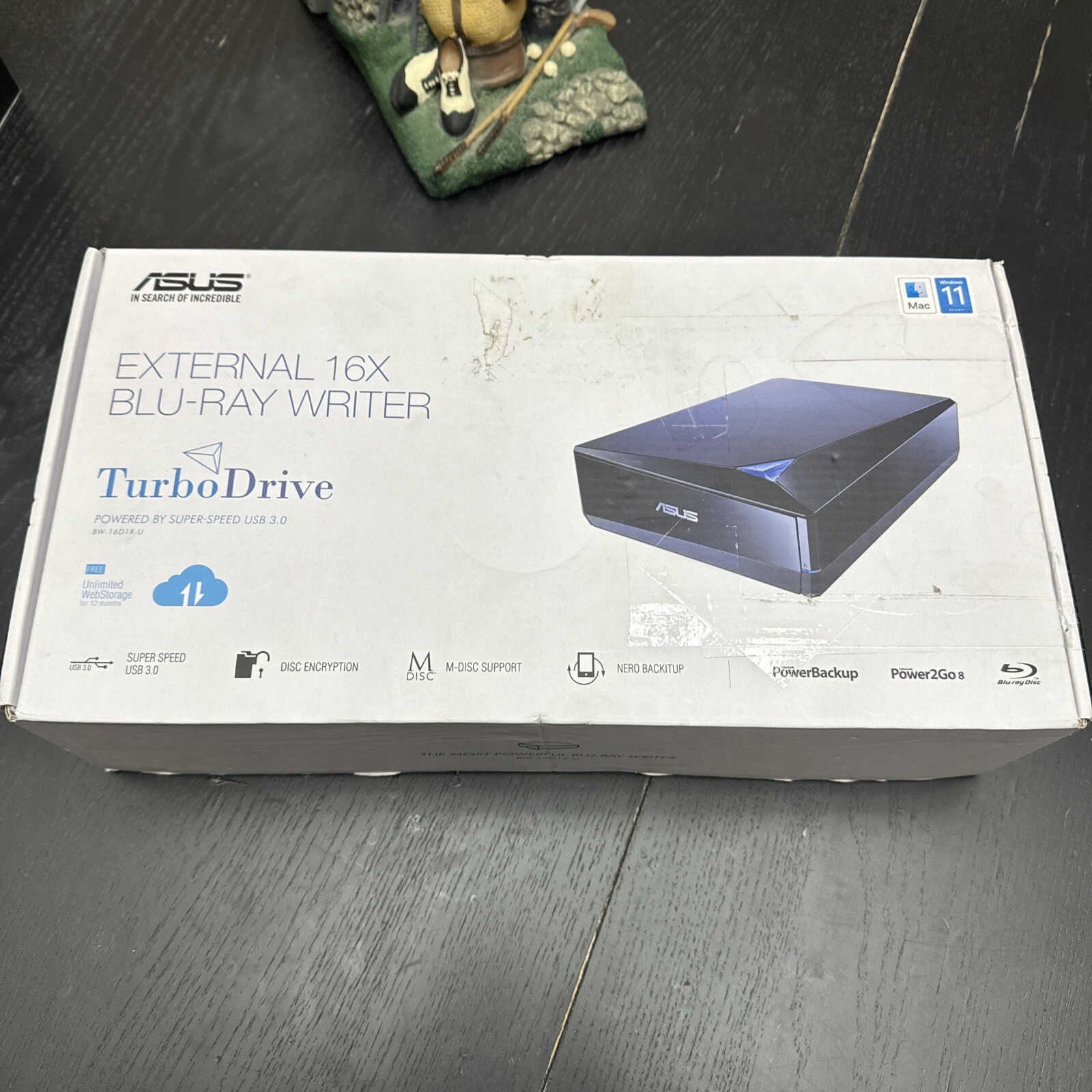 ASUS BW16D1XU External BluRay Writer Burner 16X PC/Mac, SuperSpeed