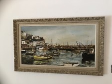 Insegna Vintage Qualità Olio Su Tavola Brixham Fishing Harbour South Devon "Eve"