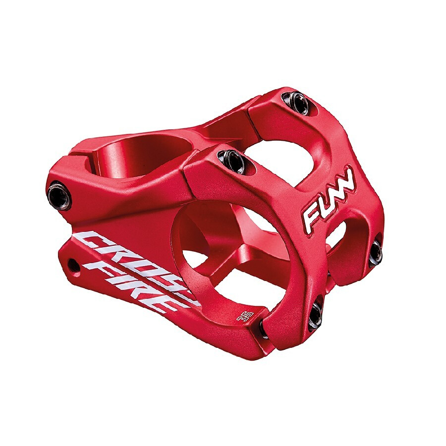 attacco manubrio crossfire 35mm x 35mm alluminio rosso Funn Bici Scatto fisso