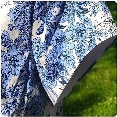 Joie Midi Dress Blue & White Toile Poplin Cotton Fit & Flare Summer Wedding Sz 8 - Picture 3 of 9