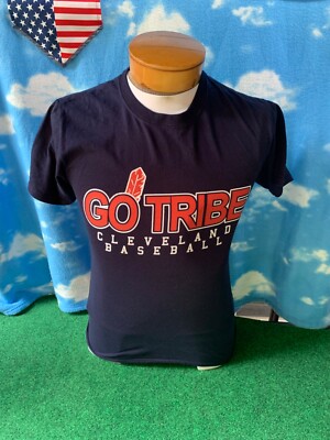 Cleveland Indians Shirt go tribe distressed Small S Rare Vintage T-shirt  c12