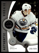 2005-06 SP Game Used Matt Greene Rookie 190/999 Edmonton Oilers #210