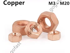 99.9% Pure Copper Cu Hex Nut Hexagon Nuts M4 M5 M6 M8 M10 M12 M14 M16 M18 M20