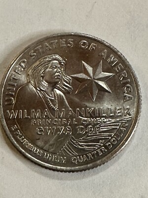 2022 Wilma Mankiller P Mint Mark Quarter Die Chip Hair Star Obv Face Due Chips