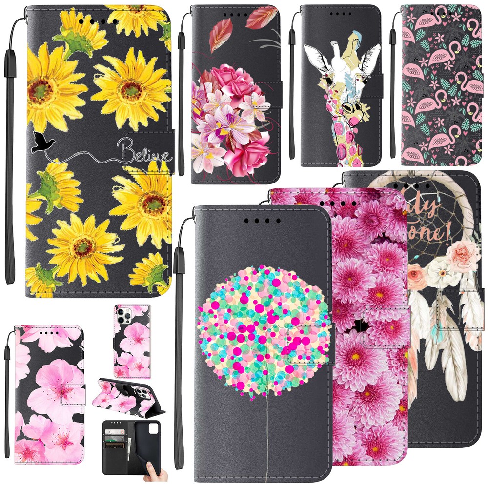 Sweet Floral Case For For iPhone 16 15 14 Pro Max 13 12 Folio Wallet Phone Cover