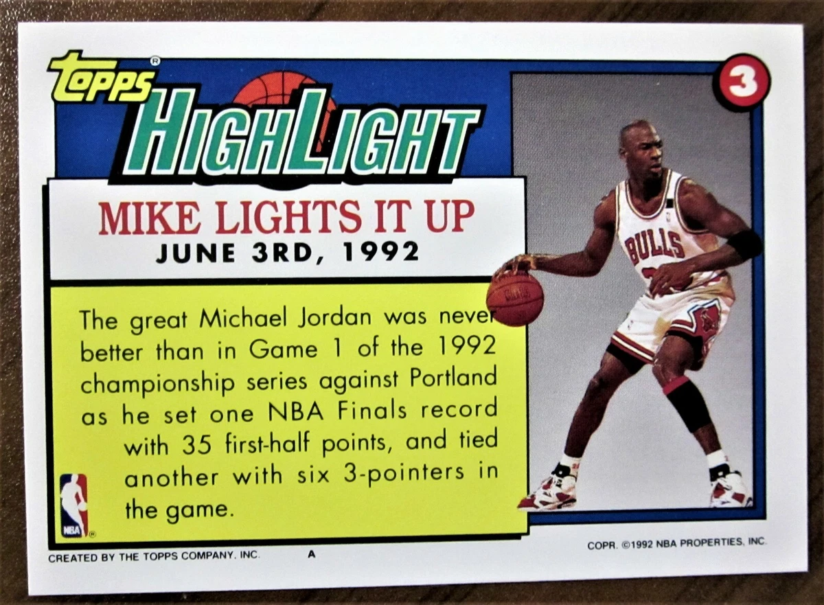 Topps 1991 92 top highlight michael jordan