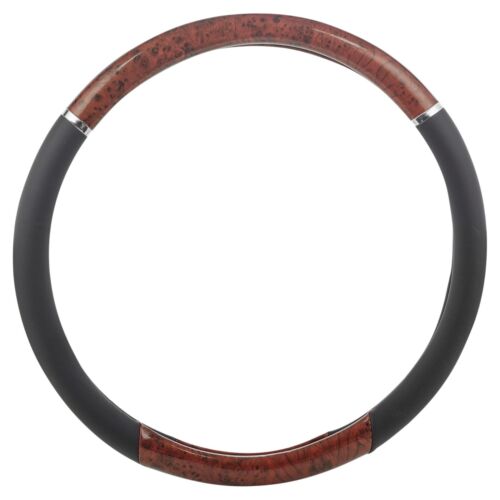 Luxury Steering Wheel Cover Mahogany Wood Effect 44cm Van Truck Lorry Protector - Picture 4 of 5