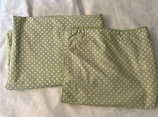 Pottery Barn Kids Green With White Polka Dot Twin Flat Sheet Std Sham 2PC