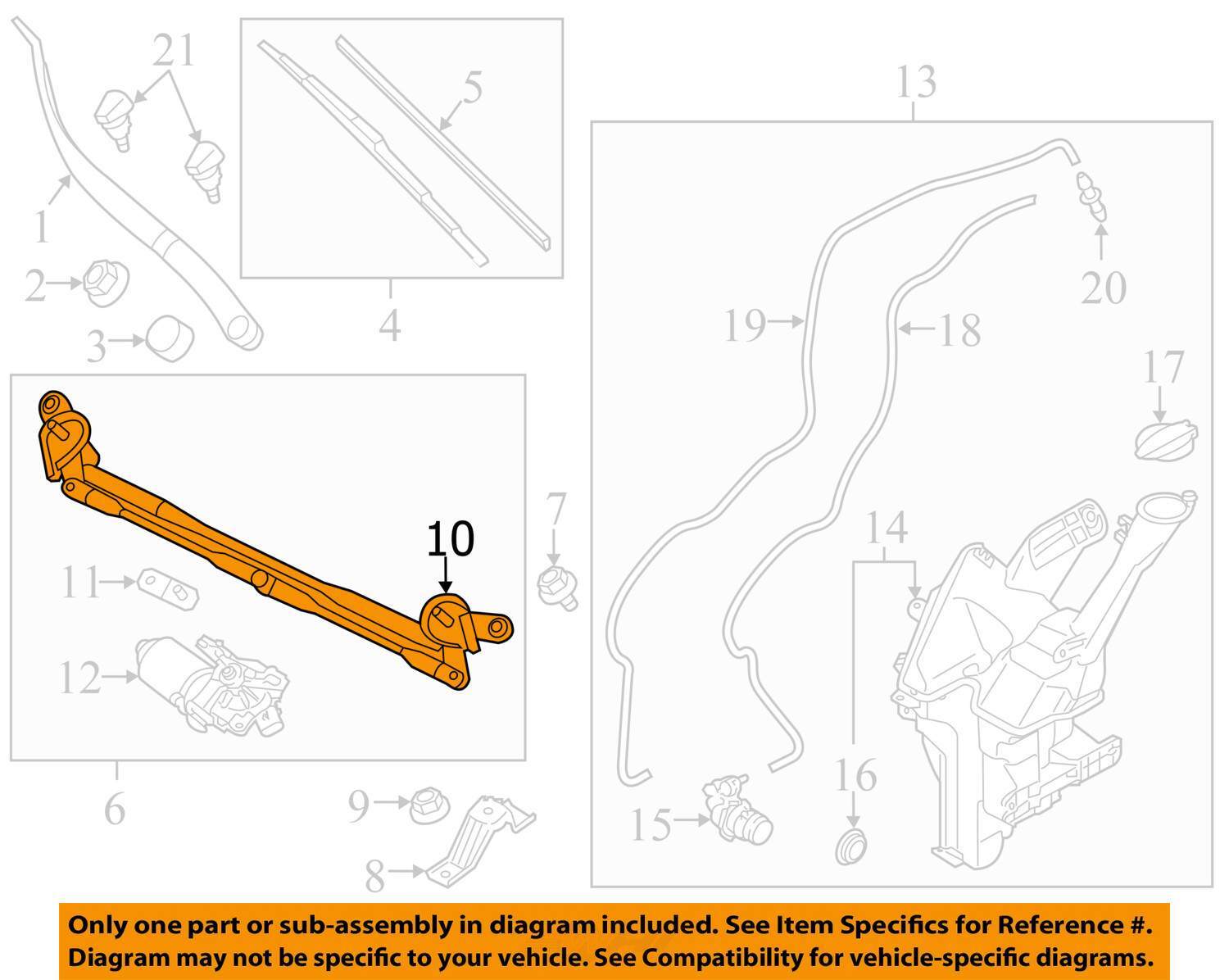 2019 Kia Soul Windshield Wiper Transmission OEM 113K Miles
