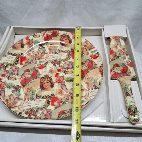 Madison & Max Victorian Holiday Chintz Pattern Cake Pie Serving Set In Box - Picture 5 of 9