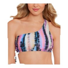 Salt Cove Junior's Evening Paradise Multi Tie-Dyed One-Shoulder Bikini Size L