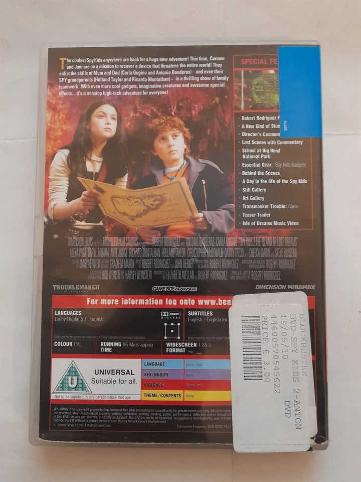 Spy Kids 2: The Island Of Lost Dreams (DVD, 2003)- Special Feat./Deleted Scenes - Image 2 of 4