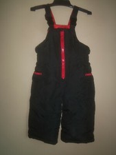 BOYS CARTERS BLACK RED SNOW SNOWBOARD SKI PANT BIBS OVERALLS TODDLER SIZE 12 MON