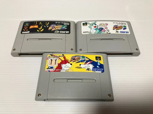 Lot 3 Super Famicom Super Bomberman  2 & 3 & 5 set  SNES SFC Tested Japanese