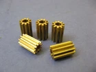 5X Brass 10 tooth pinion gear 3mm I.D.hole 10mm long 6.33mm O.D. 10T gears 48p