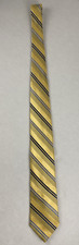 John W Nordstrom Made in USA 100 Silk Tie 60x3 Yellow Blue Black Stripe