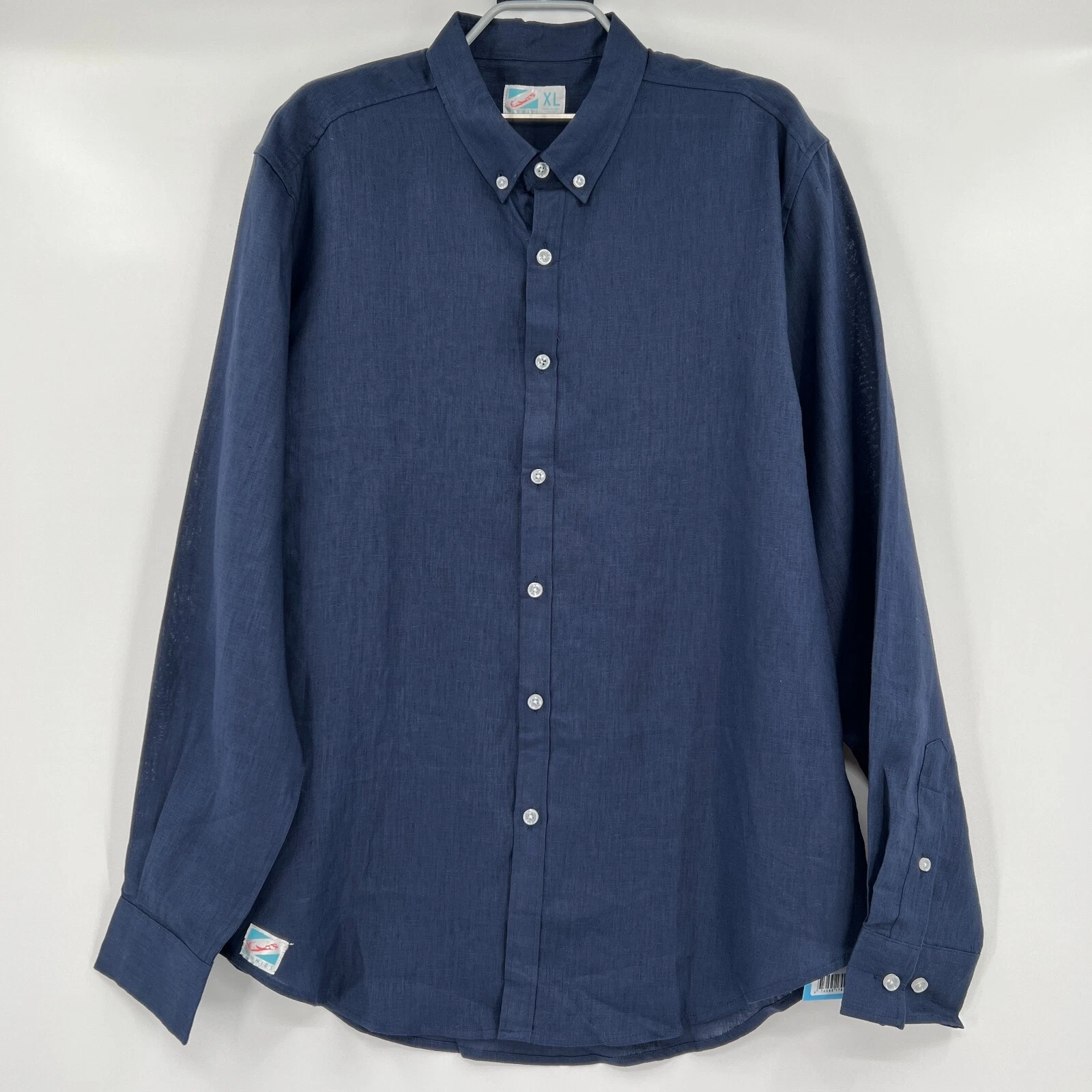 Bermies Men's Long Sleeve Button Down Linen Shirt Navy Blue sz XL NWT Shark Tank
Opens in a new wind