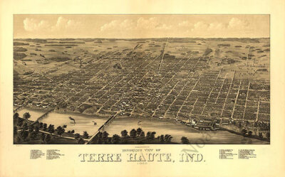 Panoramic View of Terre Haute Indiana 16x24