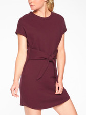 ATHLETA WOMEN'S PURPLE SHORT SLEEVE EMBRACE SWEATSHIRT DRESS TUNIC Sz XXS