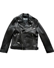 DIESEL Man’s L-GARRETT-R Leather Black JACKET SIZE Large NEW