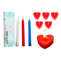 Sensual Erotic Low Temperature Drip Couple Romantic Red Heart Wax Candles Set UK