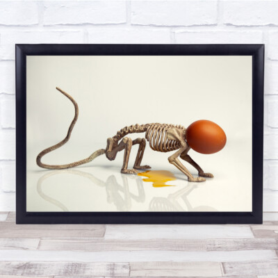 Osterei Spaß Humor Skelett Wandbild Kunstdruck