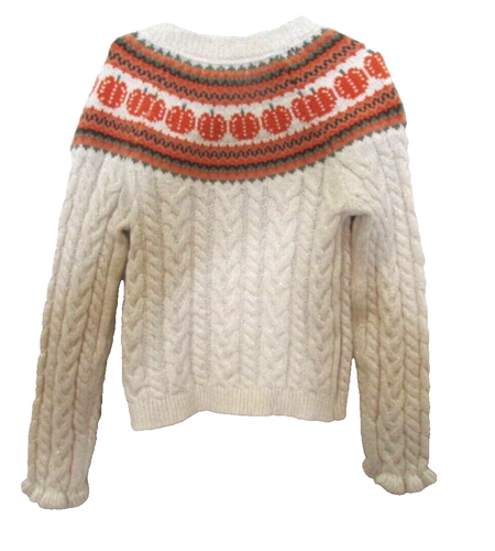 Cynthia Rowley Pumpkin Fair Isle Knit Sweater Girl's Small 5/6 - Picture 4 of 5