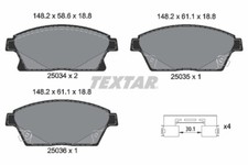 Brake Pad Set, disc brake for BUICK BUICK (SGM) CADILLAC CHEVROLET HOLDEN OPEL