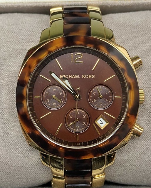 michael kors gold tortoise watch