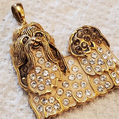 Shih Tzu Pendant Bradford Exchange 925 Sterling Gold-Tone BGE
