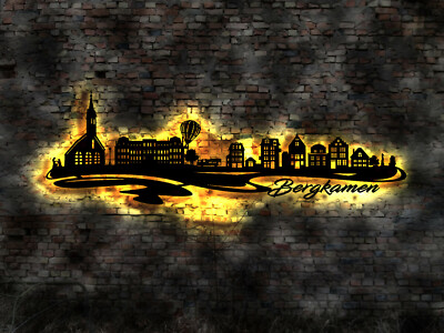 LED wall art city Bergkamen wall decal skyline wall sticker sticker book AK