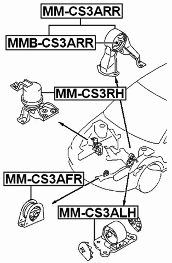 Rear Engine Motor Mount At FEBEST MM-CS3ARR OEM MR554541 - Image 2 of 3