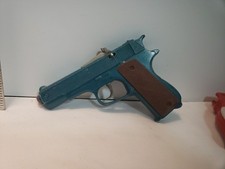 Vintage 1970s Toy Cap Gun Teal Plastic Toy Pistol Made USA