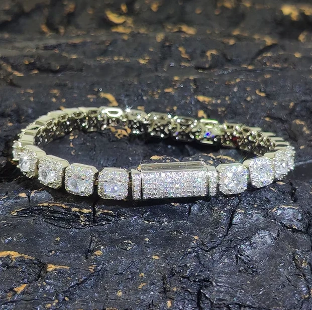 Совершенно новый! 7 мм 20 дюймов! Теннисная цепочка с имитацией МУАССАНИТА для мужчин и женщин Iced! - Изображение 4 из 4