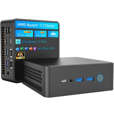 Mini PC VETESA AMD Ryzen 7 7735HS/AMD Radeon 680M 8 Cores/16 Threads 32GB DDR5 1