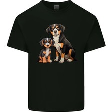 Camiseta de algodón ligero Entlebucher con perro cachorro para hombre
