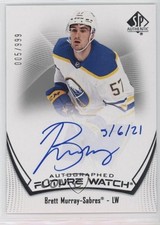 2021 SP Authentic Future Watch Inscribed 5/50 Brett Murray 5/6/21 #116 Auto m0p