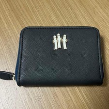 MOOMIN m16Y Nyoronyoro Card Case Gray Credit ID Holder Gray/Blue Used