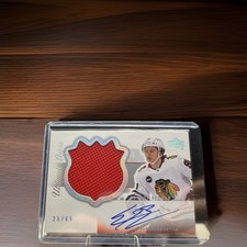 2023-24 Upper Deck Ultimate Connor Bedard RPA /65 Rookie Patch Auto On-Card