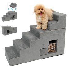 Dog Stairs for Small Dogs 27  H, 6-Step Dog Steps for High Bed, High-Densit