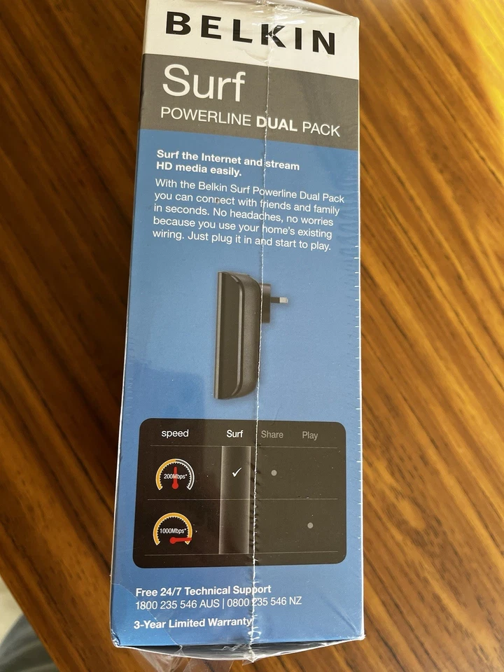 BELKIN Surf Powerline Dual Pack HD Media Boost Internet 200 Mbps Technology Wifi - Image 3 of 4