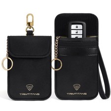 Faraday Pouch for Car Keys 2 Pack , Suede Leather Faraday Bag for Key Fob wi...