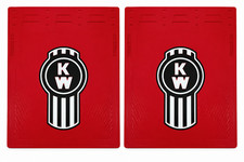 For Kenworth 24x30 Red 3d Mud Flaps Heavy Duty Fiberglass Reinforced Pair