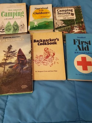 Books Vintage Collectible Camping Backpacking Survival Cookbook Safety Set/ 6