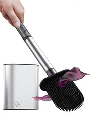 MooStar Silicone Toilet Brush with Holder - Stainless L, #a Steel 