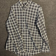 Ralph Lauren Shirt Mens Large Button Down Long Sleeve Blue Plaid Classic Fit