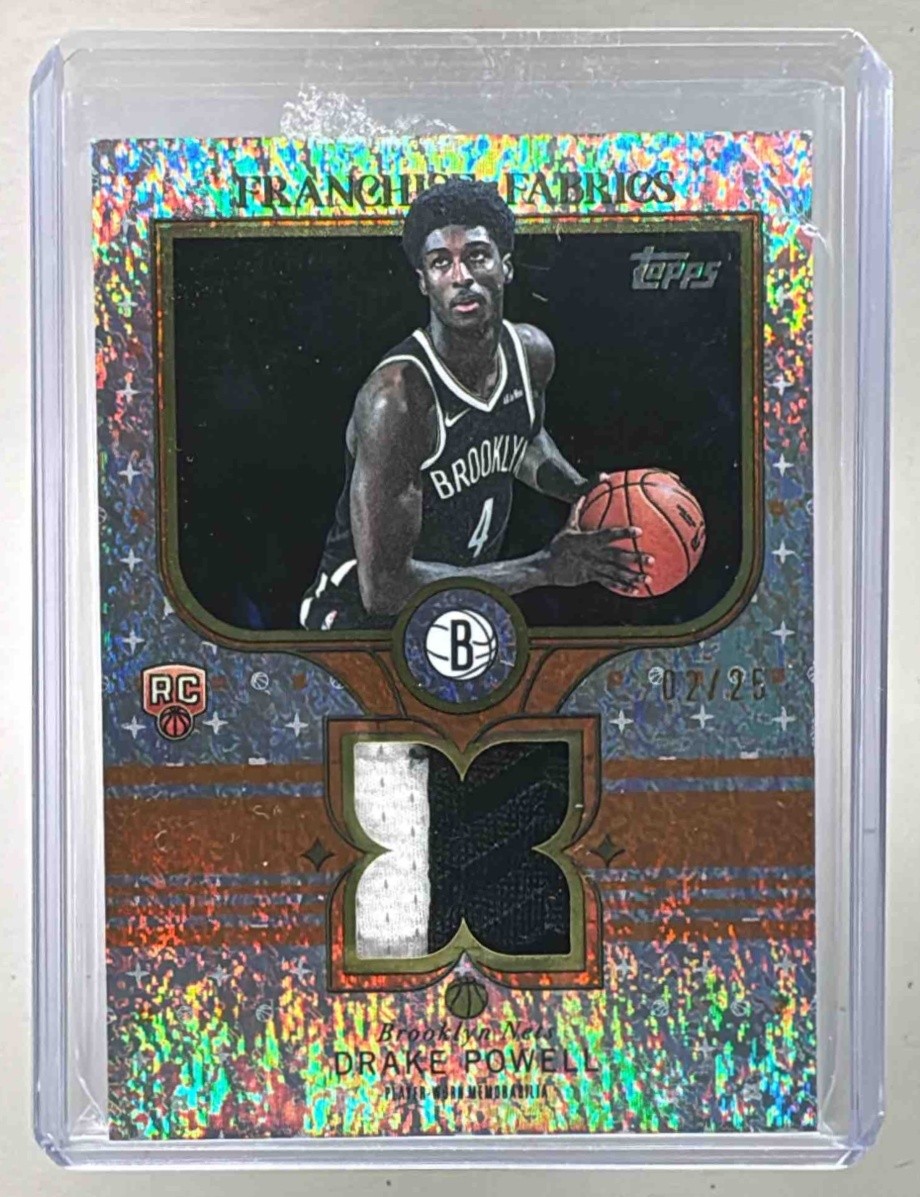 Drake Powell 2025 Topps Orange Holo Foil Franchise Fabrics Patch RC /25