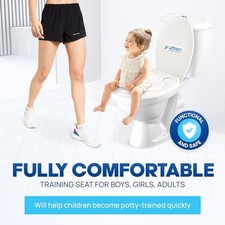 WHITE - UMIEN POTTY TRAINING TOILET SEAT WITH TODDLER SEAT