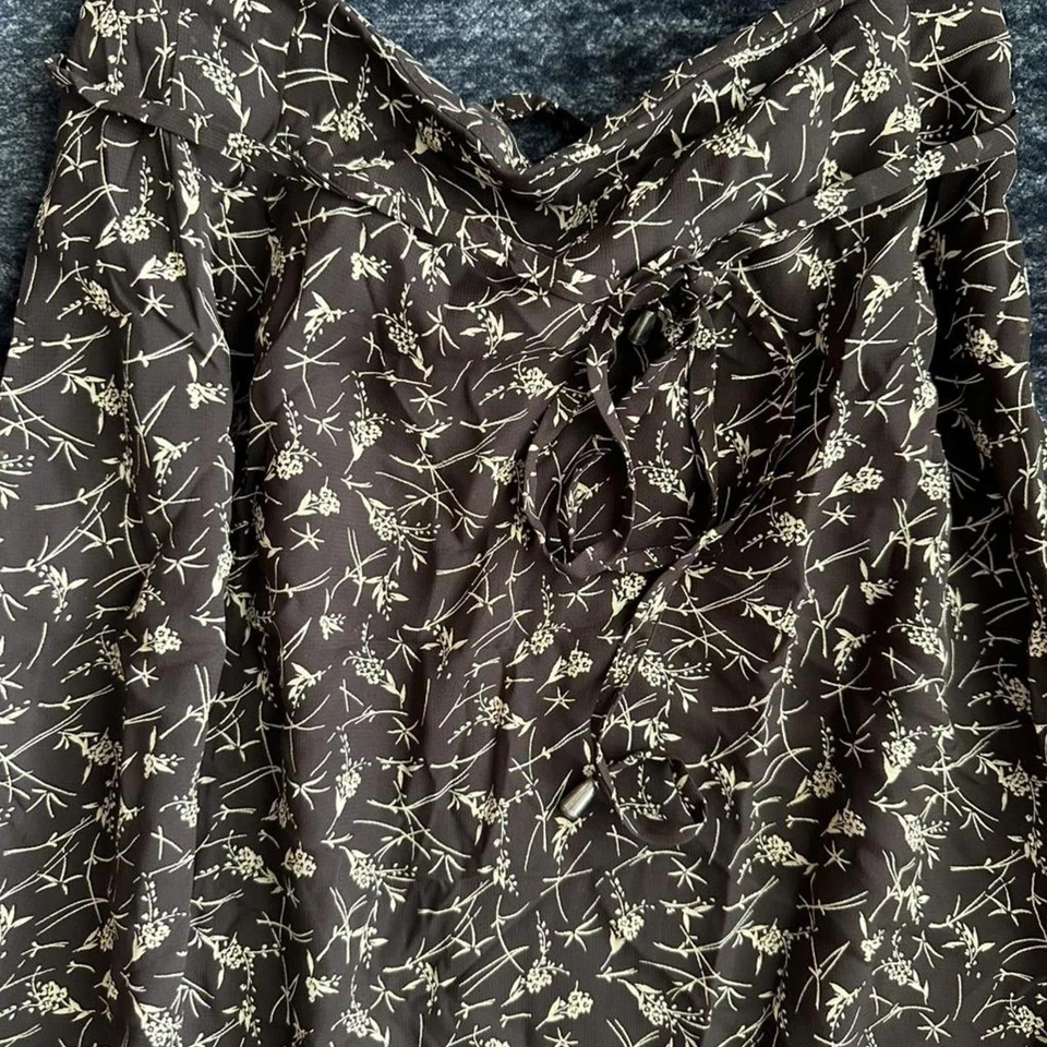 Vintage Liz Claiborne Marrón Floral Botón Blusa Y Maxi Falda Conjunto A Juego Foto 4 de 4