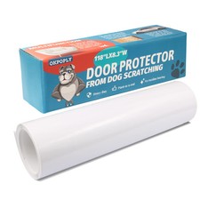 Door Protector from Dog Scratching, Clear Vinyl Dog Scratch Door Protector He...